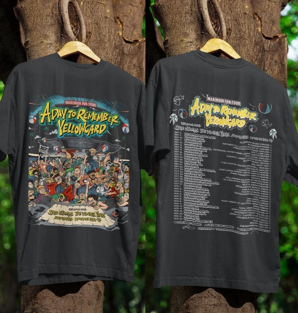 HOT!!! Yellowcard Tour 2025 Maximum Fun Tour A Day to Remember Shirt Unisex T-Shirt