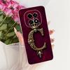 Transparent For Realme V60 RMX3995 Cover For Realme V60S RMX3996 Case Luxury Crown A-Z Letters 2D Flat Pattern Soft Phone Casing