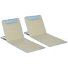 Set of 2 Beach Mats, Adjustable, Foldable, 124L x 53W x 37-50H cm, Beige