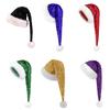 Durable Polyester Santa Hat Christmas for Adults, Thicken Soft Velvet Xmas with Sequin Sparkly Cap Decoration, Long Claus Holiday Party Cosplay