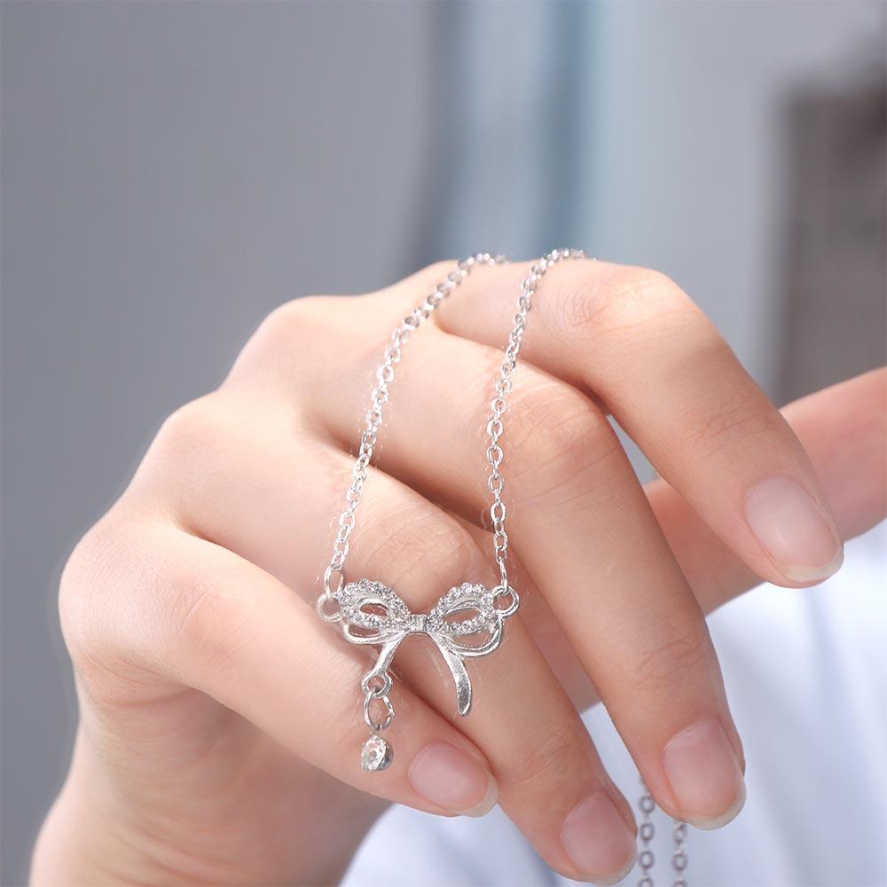 Jewelry Accessories Bow Necklace Pendant Clavicle Chain Simple Pendant Chain  Birthday