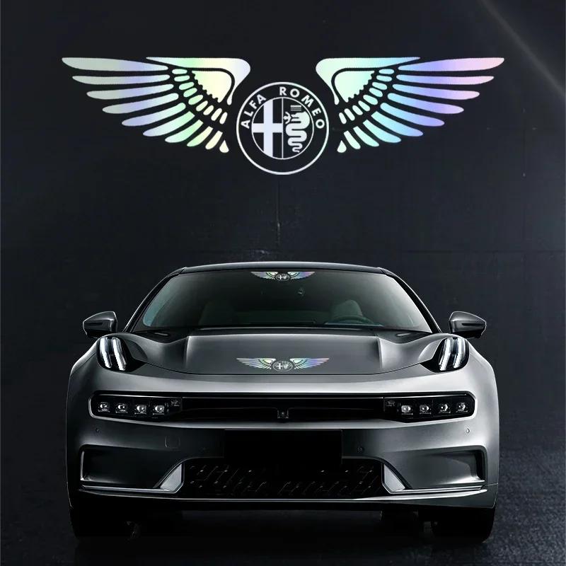 Car Stickers For Alfa Romeo Colorful Reflective Laser Angel Wing Styling Car Trunk Door Stickers For Alfa Romeo Giulia Stelvio M