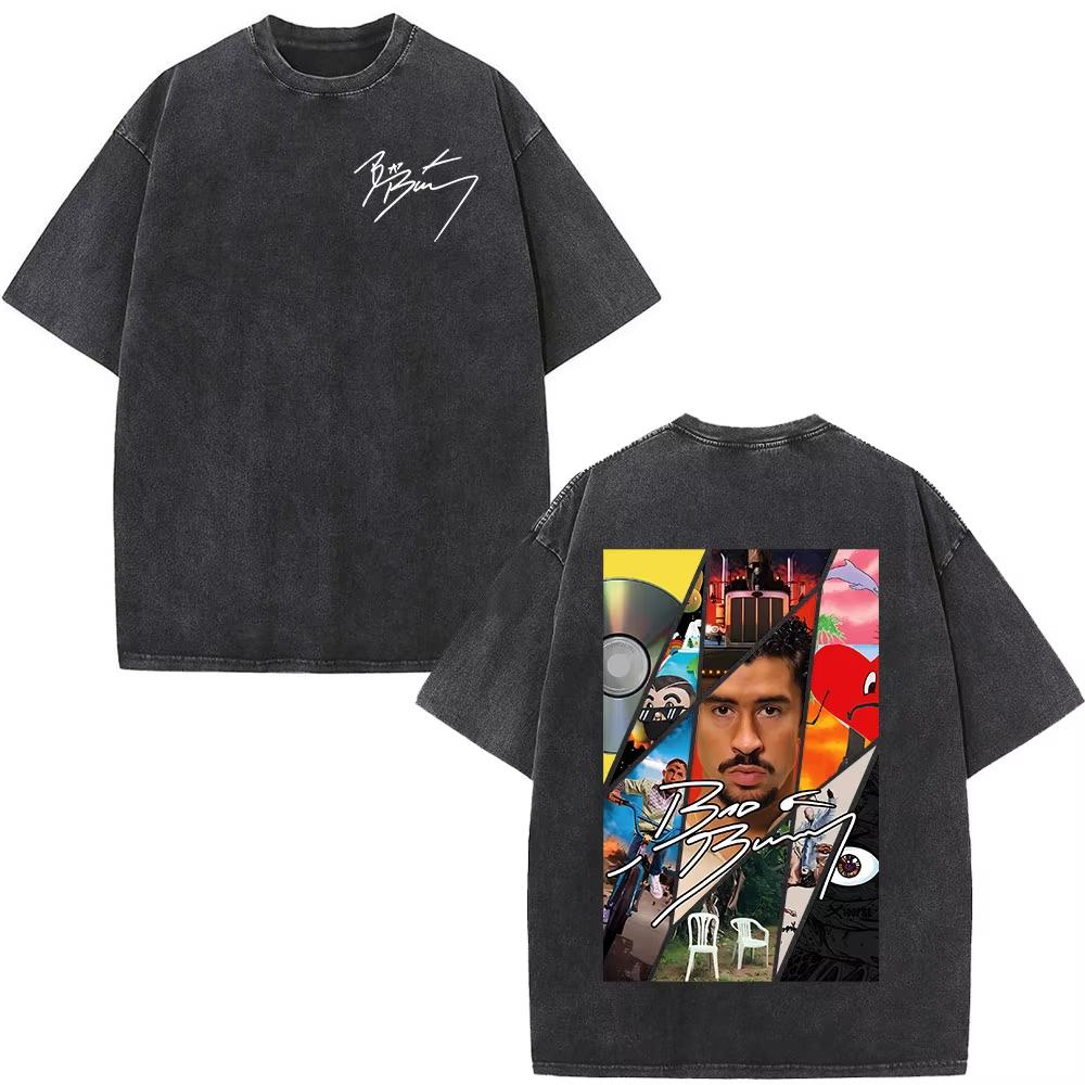 Washed Vintage Bad Bunny DTMF Residencia En El Choli Merch TShirts Debi Tirar Mas Fotos Tshirt Mens Hip Hop Oversized Tshirts