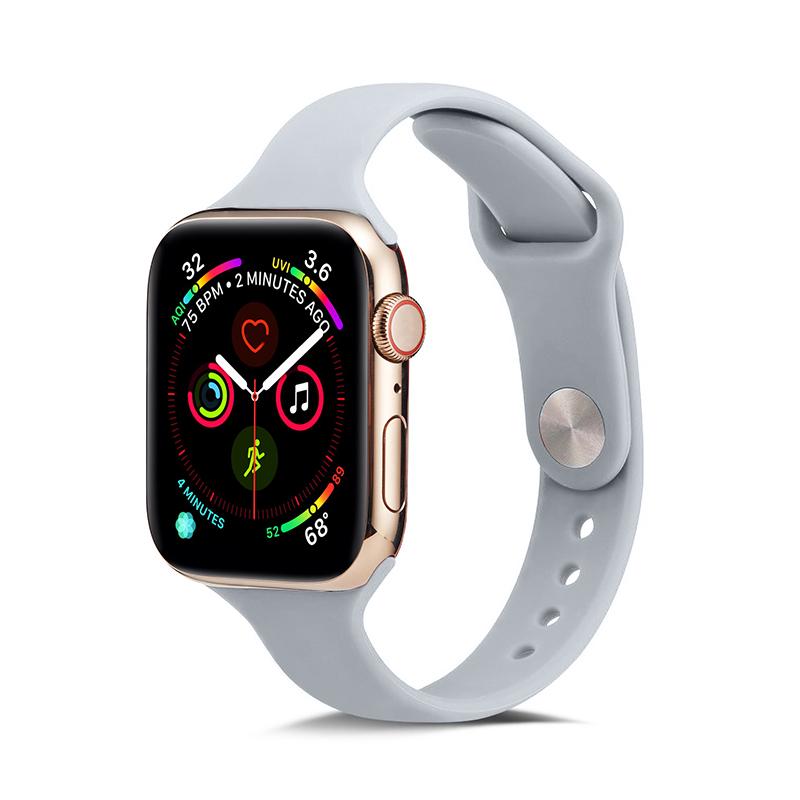 Мягкий тонкий силиконовый спортивный ремешок для Apple Watch 5 4 3 2 1 38 мм 42 мм, резиновый ремешок для часов для Iwatch series 5 4 40 мм 44 мм