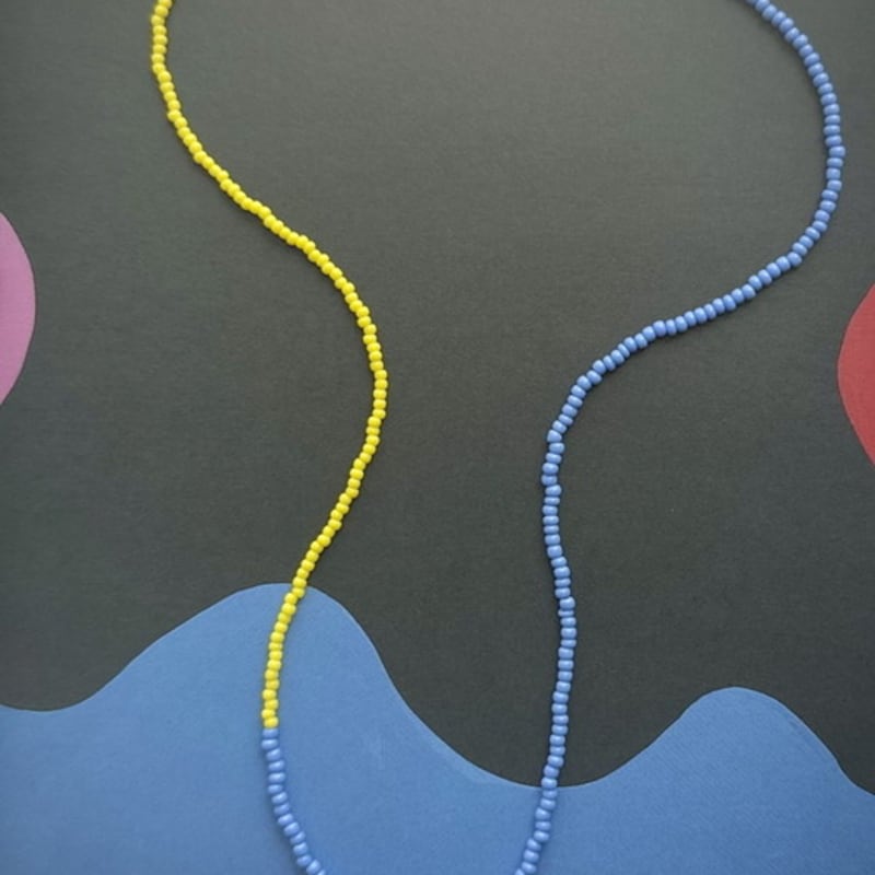 SUZURAN nami to pearl beads necklace _ Bicolor pearl bead necklace