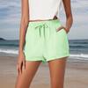 Women Shorts High Waist Adjustable Drawstring Summer Shorts with Pockets Solid Color Loose Fit