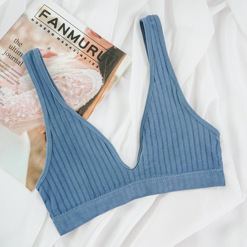 Женский модный бюстгальтер в полоску без рукавов с глубоким V-образным вырезом и мягкими подкладками, топы без косточек, укороченный топ, бюстгальтеры, бюстгальтер