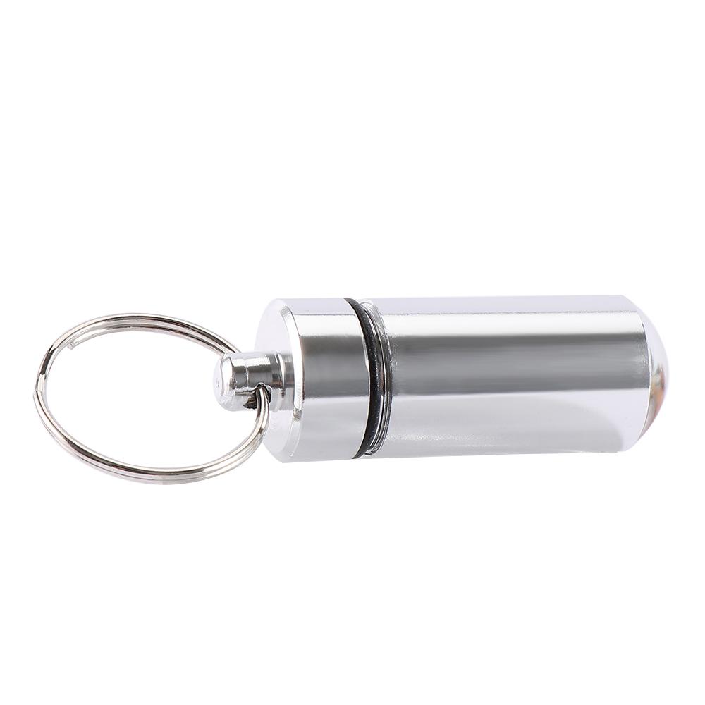 Key Small Chainring Keyring Medicine Aluminum Waterproof Safe Money Holder Pill Box Case Keychain