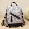 Women's Print Backpack Large Capacity Anti-Theft Backpack Tassel Dual-Purpose Shoulder Bag