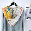 European & American Style Equestrian Academy Autumn Twill Silk Orange Square Scarf Shawl
