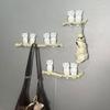 Owl Wall Hook Decoration Cute Artwork Housewarming Gift Owl Figurine Wall Hanging Hooks for House Indoor Office Living Room Key
