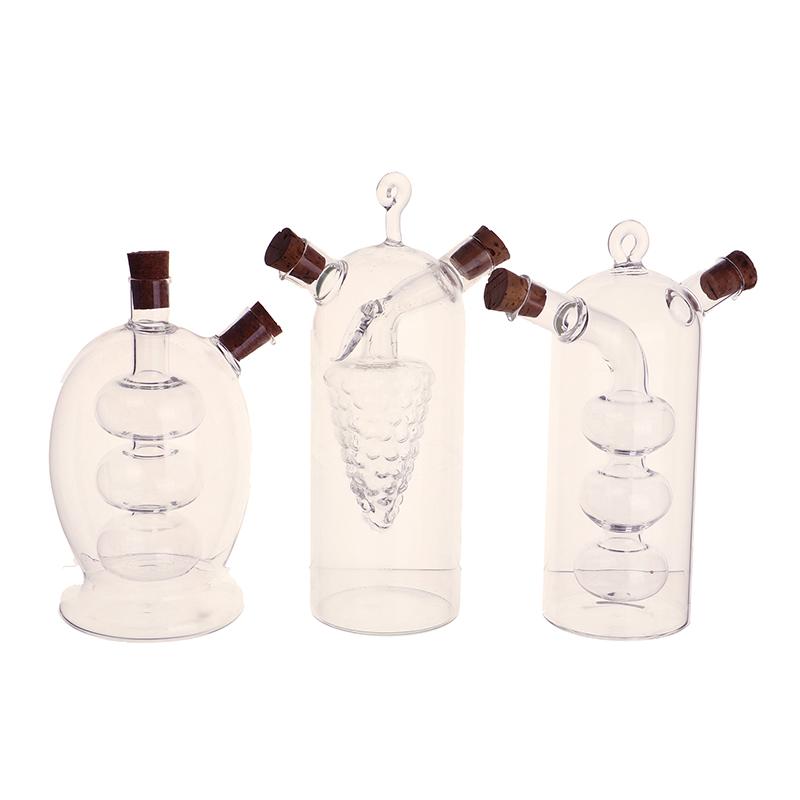 1 шт. 2-в-1 двухслойная бутылка, соус, масло, уксус, стеклянная бутылка, герметичные кухонные бутылки для хранения приправ, банки, кухонные инструменты