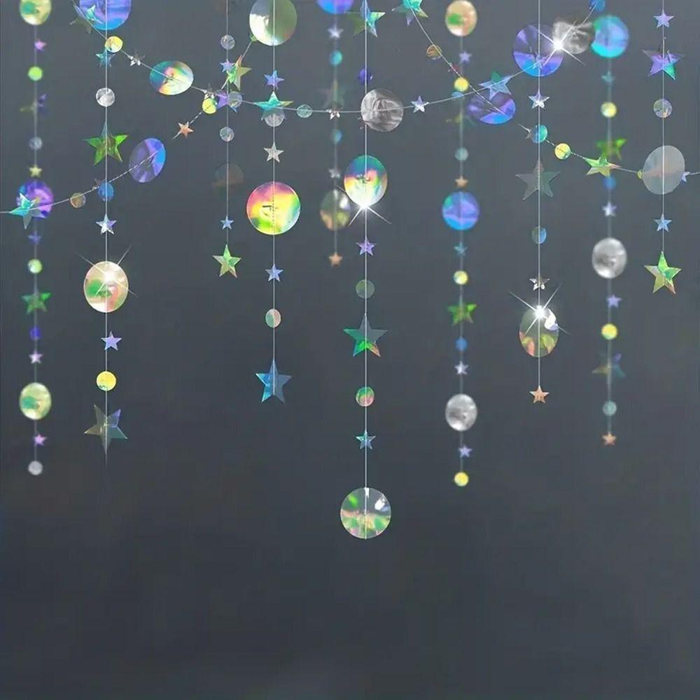 Сделай сам Украшение Блестящая Звезда Круг Бумажная Гирлянда Золотое Украшение для Вечеринки Подвесное Подарок на День Матери