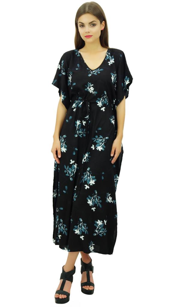 Bimba Женское кимоно-кафтан с цветочным принтом, длинное вечернее платье-кафтан