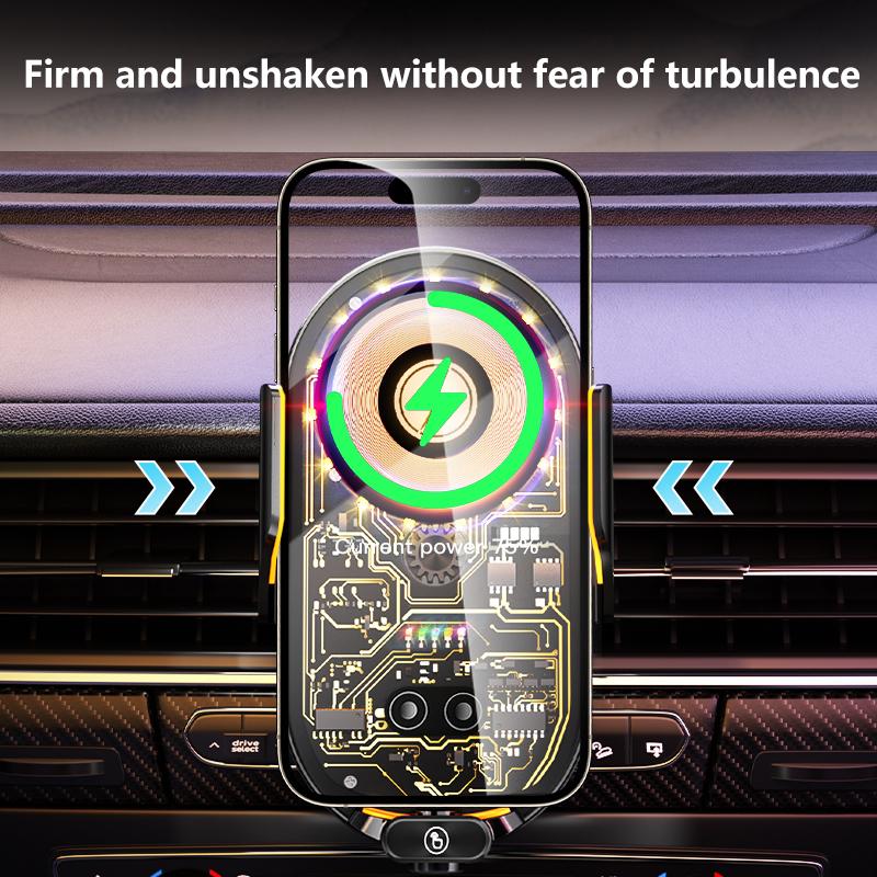 Новая прозрачная магнитная рамка для навигации по транспортному средству, автомобильное беспроводное зарядное устройство 66 Вт, супер быстрая зарядка, автомобильный держатель для телефона