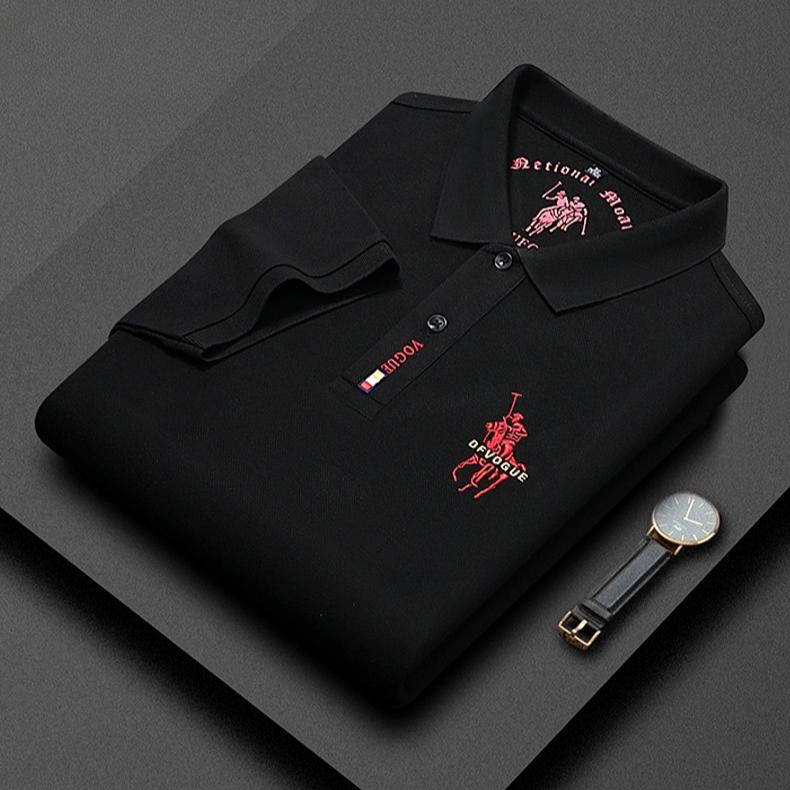 Trend Hub New High-end Men's Short Sleeved T-shirt Embroidered Lapel Polo Shirt Plus Size Paul Thin Top for Men