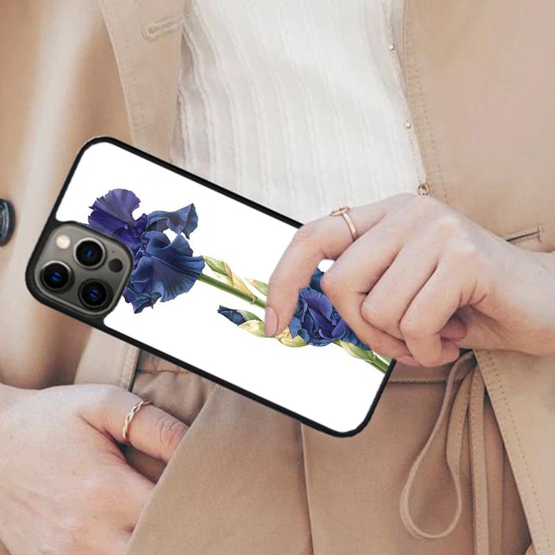 Iris Flower Floral Watercolor Magnetic Phone Case For APPLE iPhone 17 Air 16 14 13 12 Pro Max 15 Plus Wireless MagSafe Cover