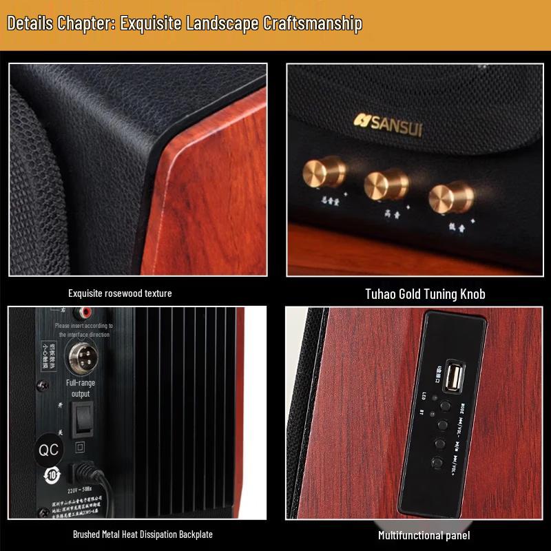 Sansui S650 Hi-Fi 2.0 Деревянная Bluetooth Настольная Акустическая Система (Китайская версия)