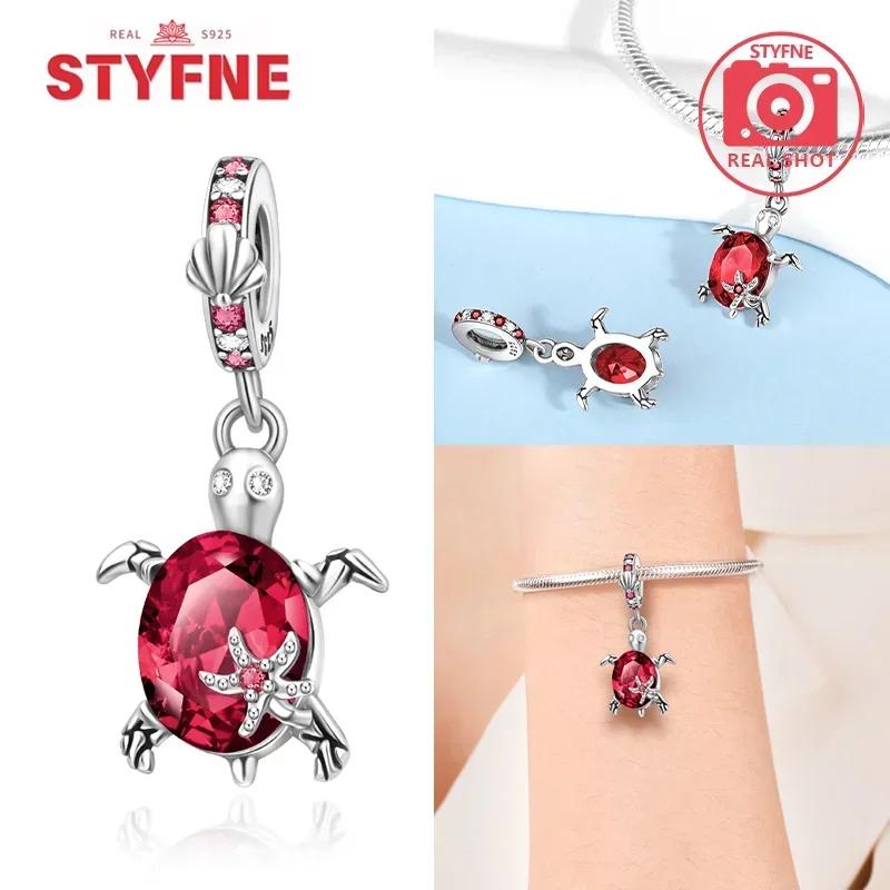 Женский браслет DIY Изысканные ювелирные изделия Подарки Оригинальные шармы Бусины Медь Морская серия Синяя черепаха Морская звезда Ракушка Подвески