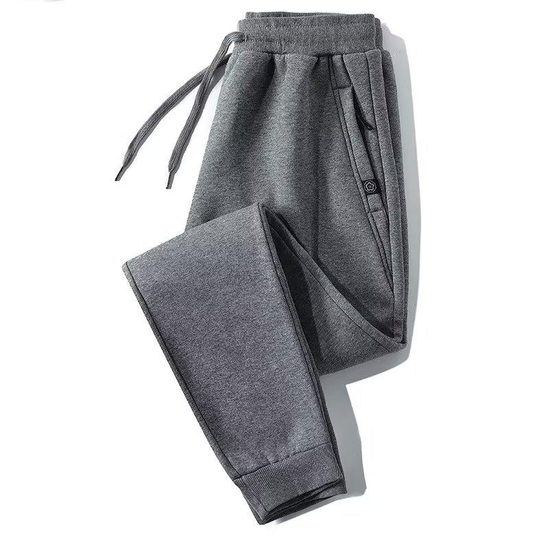Мужские спортивные брюки большого размера на молнии на осень - повседневные прямые спортивные брюки