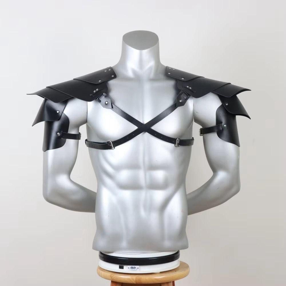 Cloak Leather Harness Double Shoulder Medieval Viking Guards Halloween Cosplay