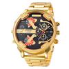 XINEW Men's Gold Sports Quartz Watch with Large Dial & Alloy Band