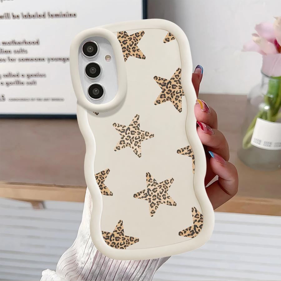 Мягкий чехол для телефона для Samsung Galaxy A14 A16 A15 A21s A11 A13 A52 A12 A04 A22 A23 A53 A03 A06 A05 A33 Дизайн Леопардовая Звезда