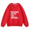 WEEKENDS.COFFEE. & FOOTBALL printed sweater autumn and winter men's and women's casual crew neck jumper