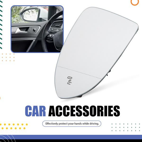 Left Side Mirror, White, Glass+ABS, Model 5G0857521M, 1 pc.