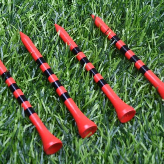 20Pcs Golf Tee Striped Increase Flight Distance Low-Resistance Tip Stabilize 70/83mm Practice Training