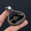 Black Solar Druzy Gemstone Pure Copper Wire Wrapped Handmade Pendant Jewelry For Gift