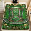 1Pc St.Patrick's Day Print Flannel Blanket, High quality Comfortable for All Seasons, Home Decor, Warmth and Comfort, Perfect for Christmas Gifts W73