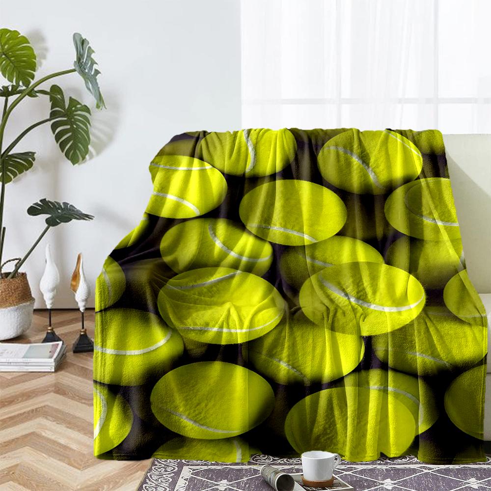 tennis Theme Printed Blanket - Perfect for Couch, Bed, Travel & Outdoor Use | Machine Washable, Cozy & Durable.
