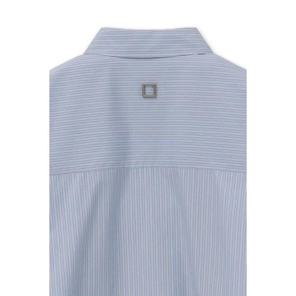 [wooyoungmi] Blue Stripe Semi-Over Cotton Shirt M263SH04826L