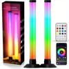 RGB LED Амбиентная подсветка, Двойная светодиодная лампа с синхронизацией по музыке, Управление через приложение и пульт ДУ, USB-питание, Декор для спальни, Игрового стола, Прямых трансляций