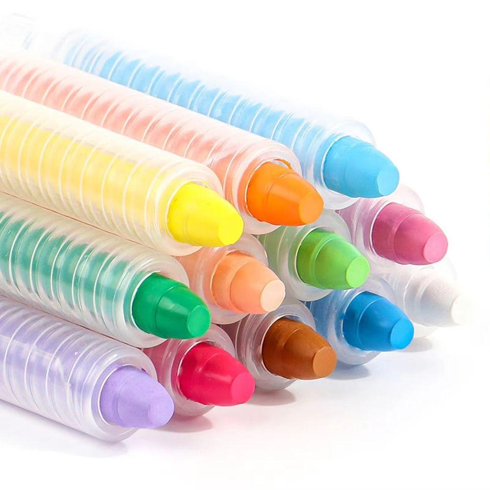 Water Soluble Drawing Crayons 6/12 Colors Washable Chalk Dustless Chalk Teaching Drawing