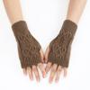 Solid Color Half Finger Gloves Soft Fingerless Gloves Fashion Half Finger Mitten  Unisex
