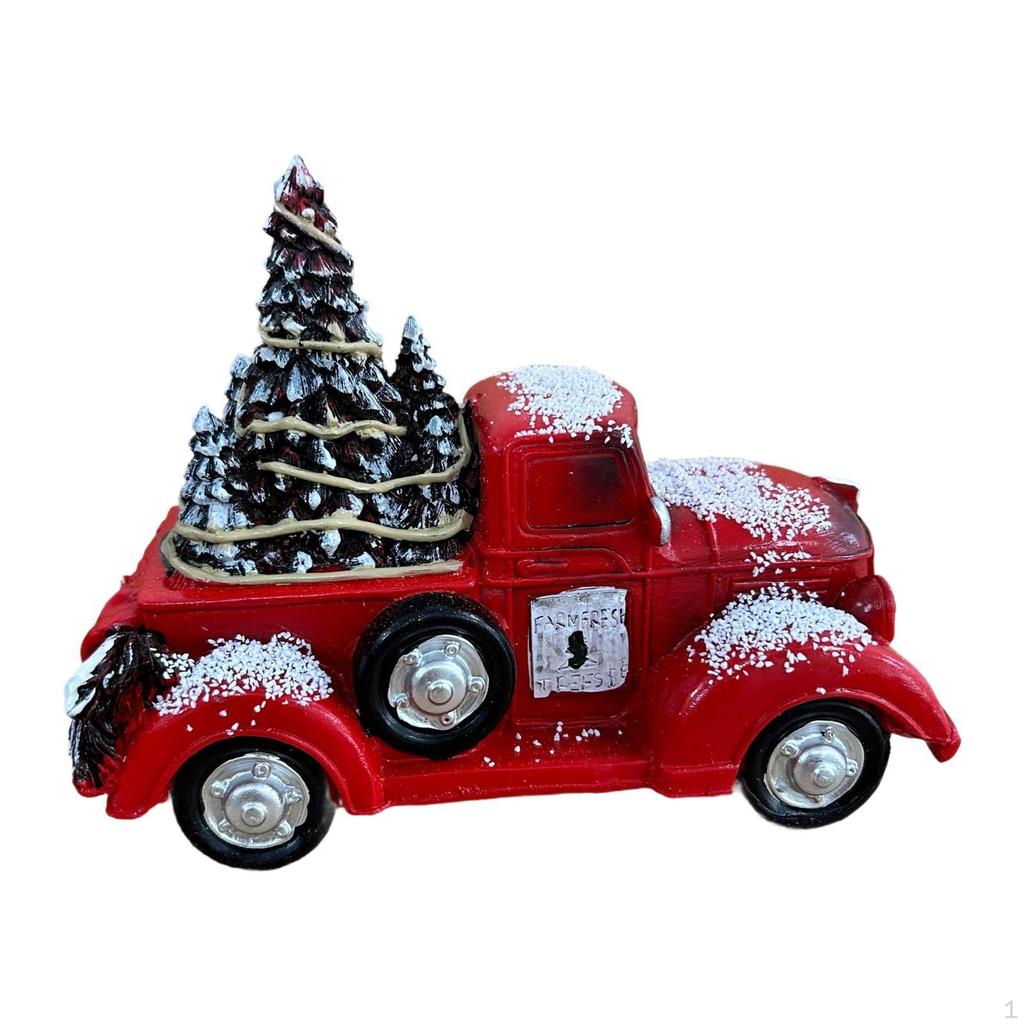 Грузовик Рождественская елка Статуя Настольный центральный элемент Коллекционное настольное украшение Подарок для