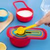 Colorful 6-Piece DIY Plastic Measuring Spoon Set with Graduated Cup for Coffee, Tea, and Baking.
