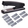 Настольный степлер Desktop Staples 4,8 дюйма, черный, с усилием, экономящим труд, вместимостью 20 листов, с 500 скобами №12, черный