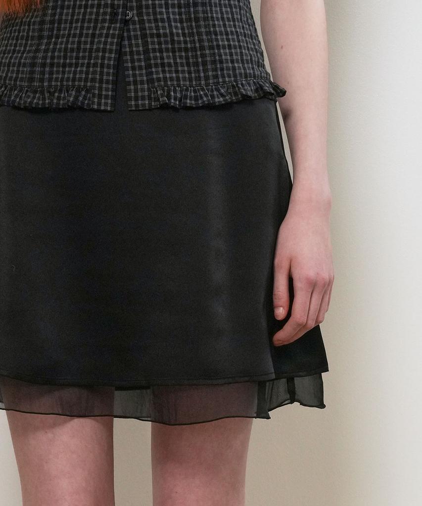 General Idea Satin Layered Skirt [Black] / Gf2Lsk504