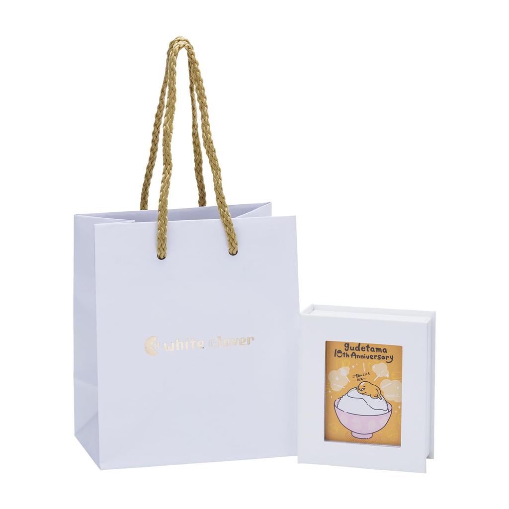 Серьги Gudetama 10th Anniversary из серебра 925 пробы с желтым покрытием из кубического циркония с персонажами Sanrio [Белый клевер] SAGU10-P001YG