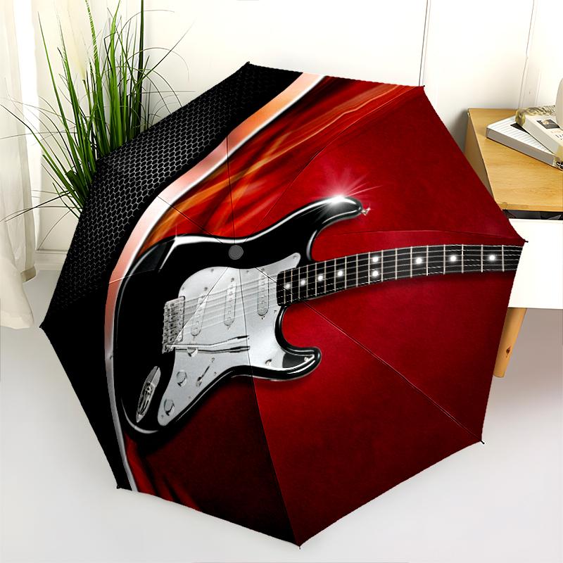 1PC electric guitar Umbrella Portable Folding Umbrella Iron Frame Hole Bone Structure Outdoor Home Umbrella A11