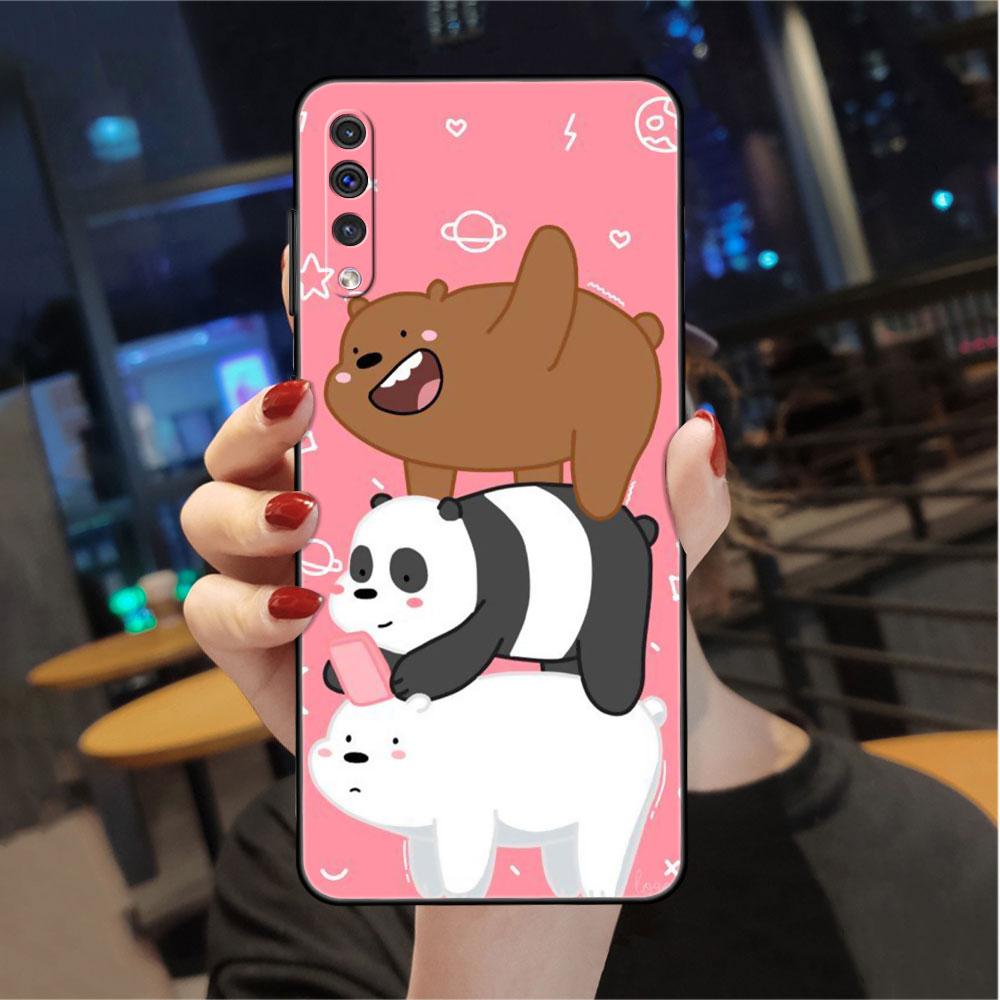 Милый чехол We Bare Bears для Samsung Galaxy A50 A70 M52 A30 A20s A20e A10 A40 A10s M51 M31 M30s, черный чехол для телефона
