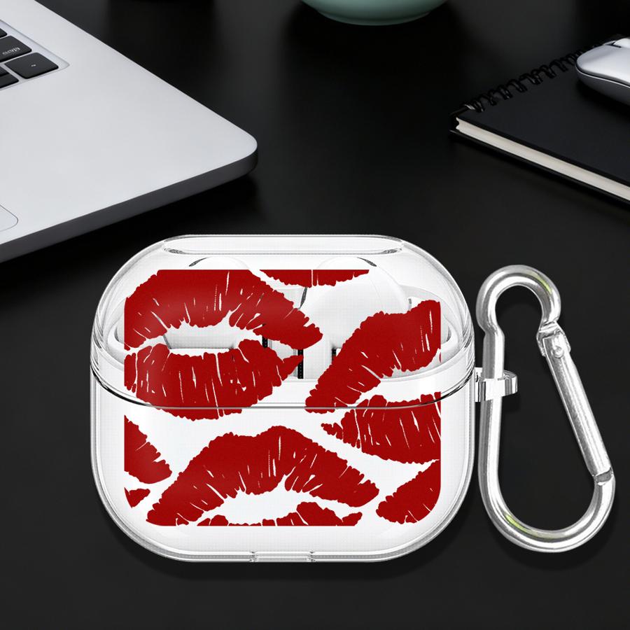 Sexy Red Lips Clear Earphone Cases Cover With Hook Case For Samsung Galaxy Buds 4Pro 3 FE Live 2 4 Pro 2Pro 3Pro