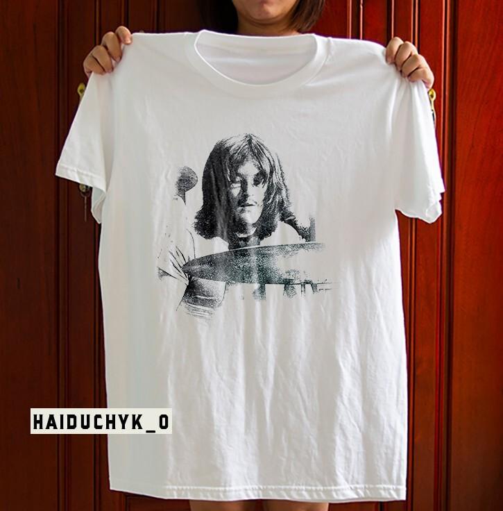 Джон Бонэм Легендарный Барабанщик Унисекс Белая Футболка Размер S-5XL Унисекс Футболка