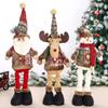 Santa Claus Christmas Ornaments Tree Decor Elk Snowman Plush Christmas Telescopic Doll Decoration For Home 2024 Navidad Gift Kid