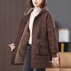 Женская зимняя хлопковая куртка большого размера с флисовой подкладкой 2024 - Повседневное теплое пальто для женщин среднего и пожилого возраста