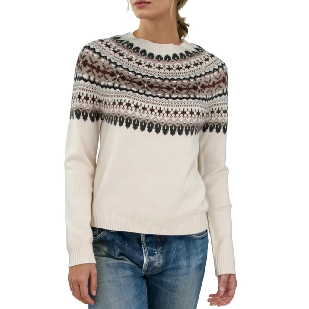 Женский модный свитер с круглым вырезом, свободный, с длинным рукавом, вязаный топ