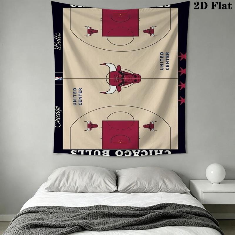 Chicago Bulls Court Threepiece Set 1 Duvet Cover 2 Pillowcase Without Core Duvet Cover And Pillowcase Christmas Birthday Gift